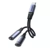 Joyroom SY-C03 USB-C auf 2x USB-C 2in1 DAC Adapter - Schwarz