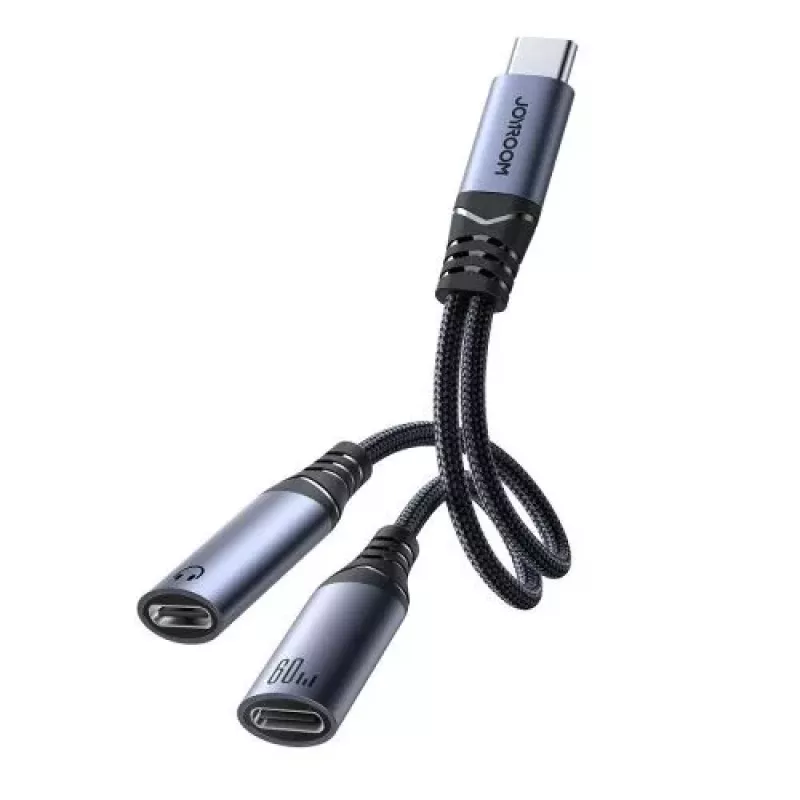 Joyroom SY-C03 USB-C auf 2x USB-C 2in1 DAC Adapter - Schwarz