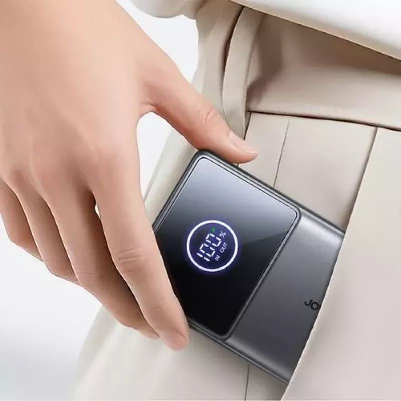 Joyroom JR-PR1 10000mAh 22.5W Powerbank mit integriertem ausziehbarem USB-C-Kabel Schwarz