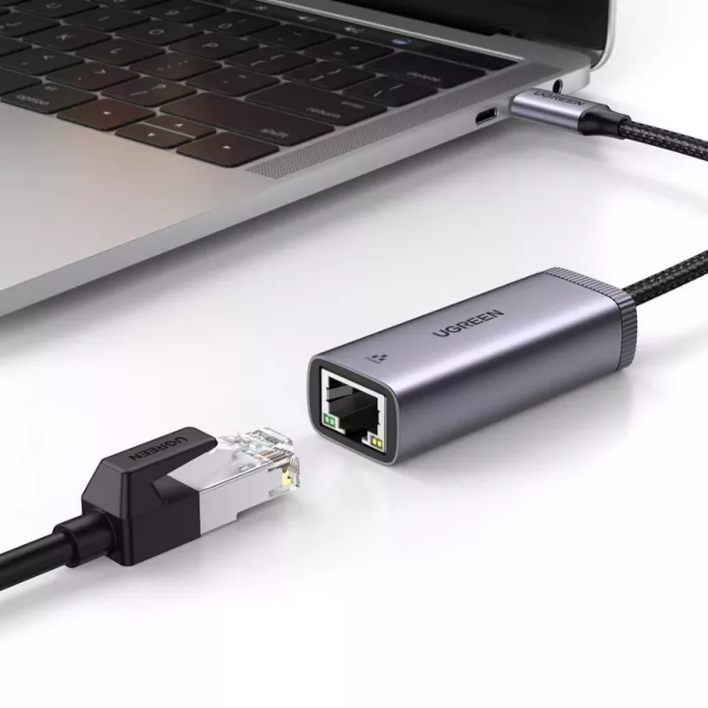 UGREEN USB-C auf RJ45 Gigabit Ethernet Adapter (Grau) - 40322 CM483