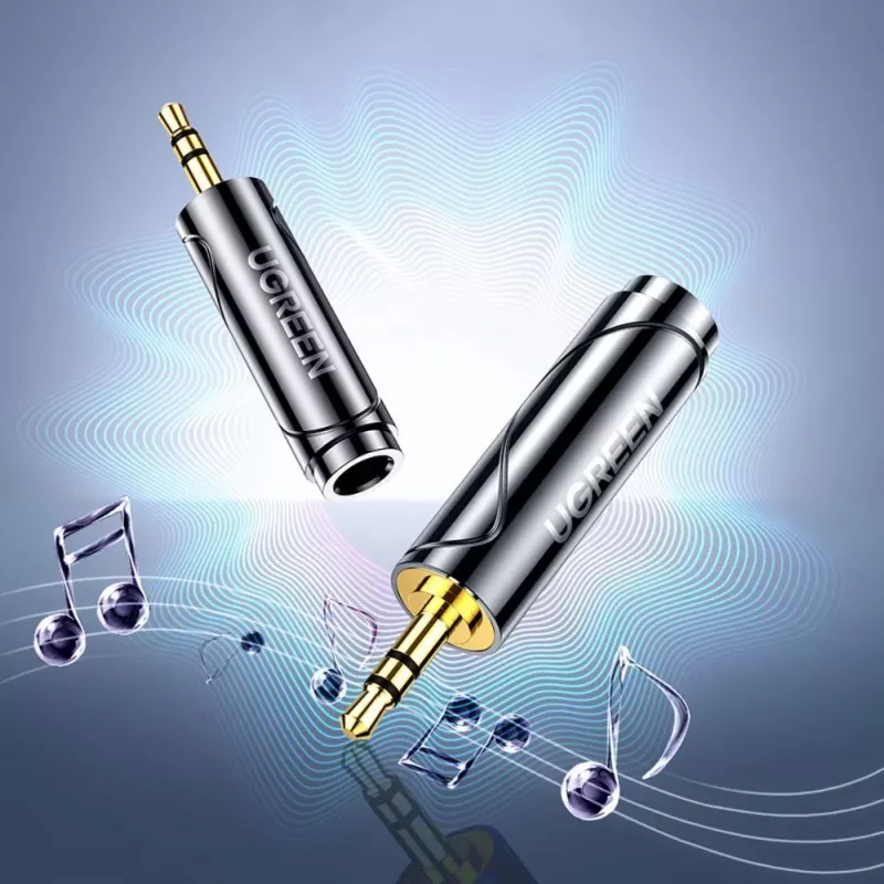 UGREEN 3.5mm auf 6.35mm Audio-Adapter (Stecker auf Buchse) Grau AV168