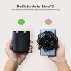 VEGER Powerbank C11 (W1170) PD QC3.0 22,5 W 10000 mAh mit integrierten USB-C- und Lightning-Kabeln, Schwarz