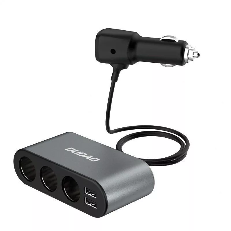 Dudao Auto-Ladegerät 2x USB / 3x Zigarettenanzünder-Splitter Schwarz (R1Pro black)