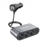 Dudao Auto-Ladegerät 2x USB / 3x Zigarettenanzünder-Splitter Schwarz (R1Pro black)