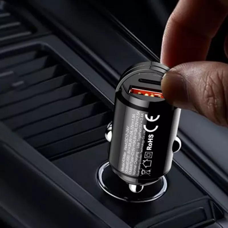 Dudao R3MAX 48W QC PD Mini Auto-Ladegerät - Schwarz