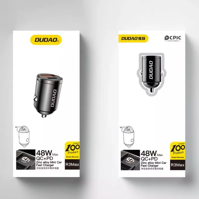 Dudao R3MAX 48W QC PD Mini Auto-Ladegerät - Schwarz