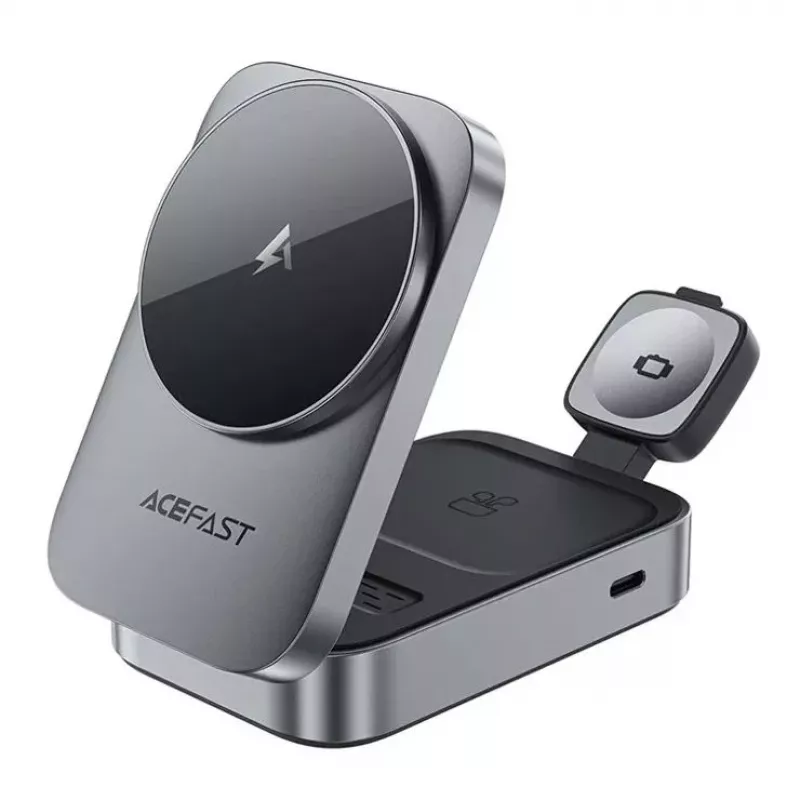 ACEFAST E22 3-in-1 Wireless Charging Station MagSafe Compatible - Grey