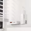 Dudao A30EU GaN 30W USB-C USB-A Wandladegerät mit USB-C auf USB-C Kabel 1m Weiß