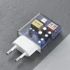 Dudao A30EU GaN 30W USB-C USB-A Wandladegerät mit USB-C auf USB-C Kabel 1m Weiß