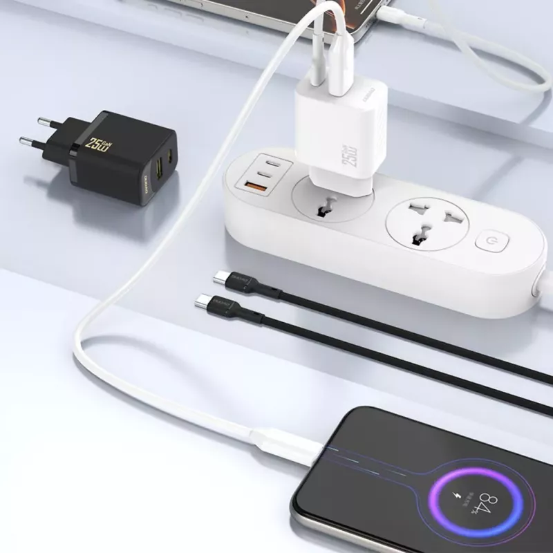 Dudao A26T GaN 25W USB-A, USB-C Charger - Schwarz
