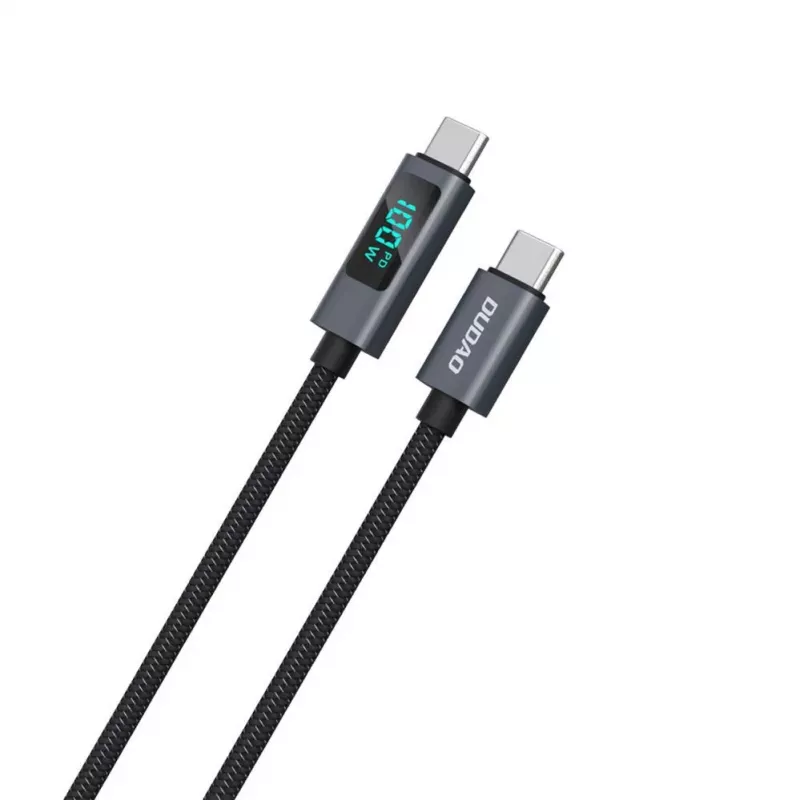 Dudao L7C USB-C auf USB-C 100W Kabel mit LED-Anzeige 1m - Schwarz