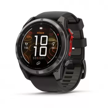 Garmin fenix 8 Pro 51 mm MicroLED Sapphire Carbon Grey DLC Titanium mit schwarzem/pebblegrauem Silikonarmband