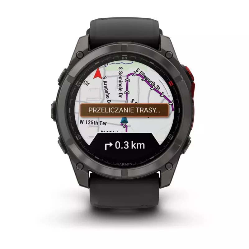 Garmin fenix 8 Pro 51 mm MicroLED Sapphire Carbon Grey DLC Titanium mit schwarzem/pebblegrauem Silikonarmband