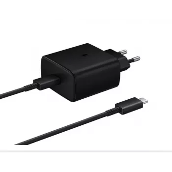 Samsung EP-TA845EBE + EP-DW767JBE 45W Reiseladegerät und USB-C auf USB-C Datenkabel Schwarz (OOB Bulk)