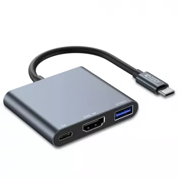 Tech-Protect V1 3in1 USB-C Hub Adapter - USB-A 3.0, USB-C PD 100W, HDMI 4K 30Hz - Grau