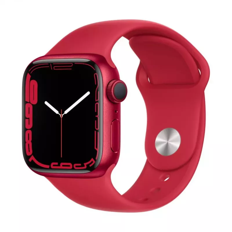 Apple Watch Series 7 GPS, 41mm (PRODUCT)RED Aluminium Gehäuse mit Sportarmband - Regular (PRODUCT) Red