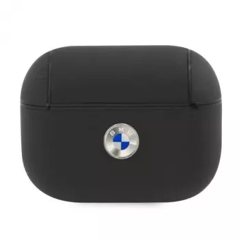 BMW AirPods Pro Hülle Echtes Leder Silber Logo Schwarz