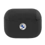 BMW AirPods Pro Hülle Echtes Leder Silber Logo Schwarz