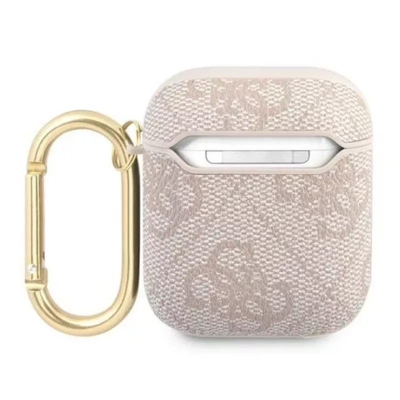 Guess Apple AirPods 1/2 Hülle 4G Script Metal Collection Pink