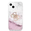 Guess iPhone 13 Mini Liquid Glitter Hülle Pink Transparent