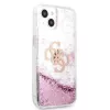 Guess iPhone 13 Mini Liquid Glitter Hülle Pink Transparent