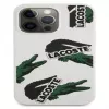 Lacoste Apple iPhone 13 Pro Liquid Silicone Allover Pattern Case Weiß