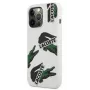 Lacoste Apple iPhone 13 Pro Liquid Silicone Allover Pattern Case Weiß