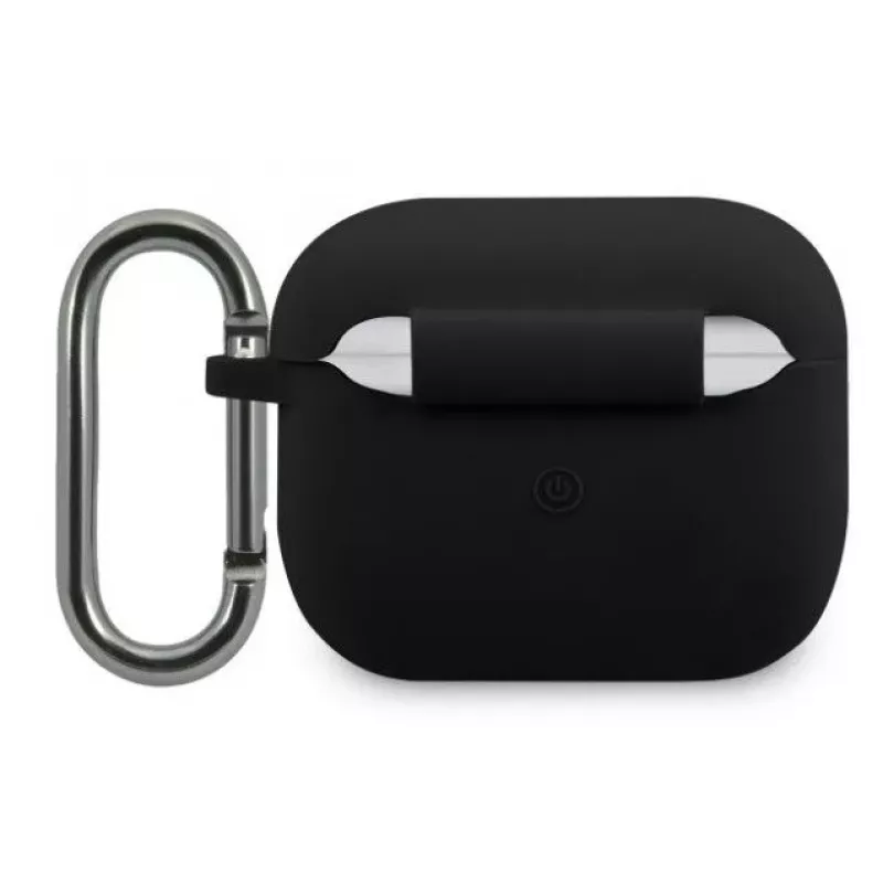 Lacoste Apple AirPods 3 Liquid Silicone Glossy Printing Logo Case Black