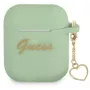 Guess GUA2LSCHSN Silikon-Hülle Charm Heart Collection für Apple AirPods 1/2, Grün