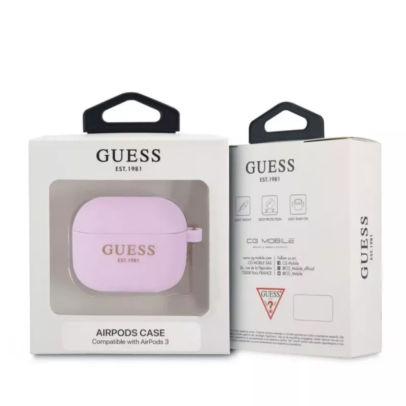 Guess Apple AirPods 3 Charms Silikonhülle Lila