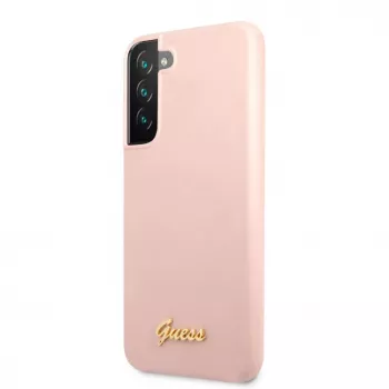 Guess Silicone Metal Logo Case für Samsung Galaxy S22 Plus - Pink