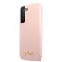 Guess Silicone Metal Logo Case für Samsung Galaxy S22 Plus - Pink