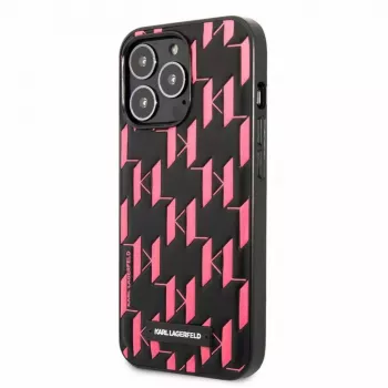 Karl Lagerfeld Apple iPhone 13 Pro Monogram Plaque Case Black Pink