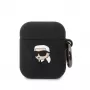 Karl Lagerfeld 3D Logo NFT Karl Head Silicone Case für AirPods 1/2 Schwarz