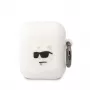 Karl Lagerfeld 3D Logo NFT Choupette Head Silicone Case für AirPods 1/2 Weiß
