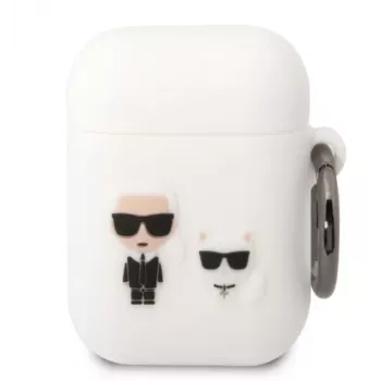 Karl Lagerfeld AirPods 1/2 Choupette Silikonhülle Weiß