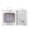 Guess Apple AirPods 1/2 Hülle Silikon Classic Logo Gold Charm Lila