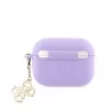 Guess Apple AirPods Pro Hülle Silikon Classic Logo Gold mit 4G Charm Lila