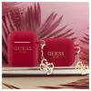 Guess Apple AirPods 1/2 Hülle Silikon Classic Logo Gold mit 4G Anhänger Magenta