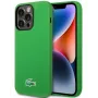 Lacoste Apple iPhone 15 6.1 Liquid Silicone Microfiber Croc Logo Magsafe Back Cover Green