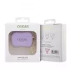 Guess Apple AirPods Pro 2 Hülle Silikon Classic Logo Gold mit 4G Anhänger Lila