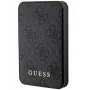 Guess Powerbank 15W 5000mAh 4G Leder Metall Logo Magsafe Ladegerät Schwarz