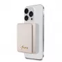 Guess Power Bank 5000mAh 15W MagSafe und normales Laden mit Metal Script Logo Gold