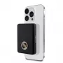 Guess Power Bank 5000mAh 15W MagSafe und normales Laden mit Strassed 4G Logo Schwarz
