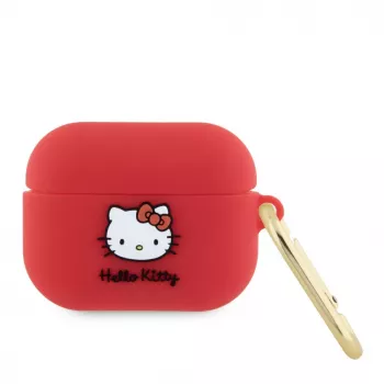 Hello Kitty Apple AirPods Pro Hülle Silikon 3D Kitty Kopf Rot