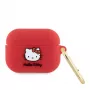 Hello Kitty Apple AirPods Pro Hülle Silikon 3D Kitty Kopf Rot