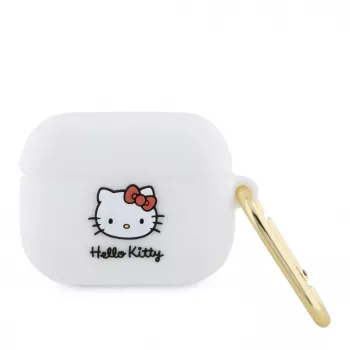 Hello Kitty Apple AirPods Pro Hülle Silikon 3D Kitty Kopf Weiß