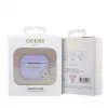 Guess AirPods 3 Hülle Silikon Classic Logo Gold mit 4G Anhänger Lila