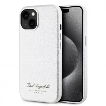 Karl Lagerfeld Grained PU Hotel RSG Case für iPhone 15 Grau