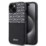 DKNY PU Leather Repeat Pattern Card Pocket Case für iPhone 14 Schwarz